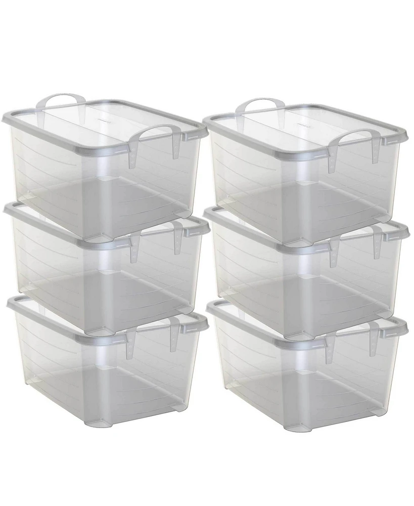 Life Story Clear Stackable Closet & Storage Box 55 Quart Containers, (6 Pack)