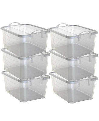 Life Story Clear Stackable Closet & Storage Box 55 Quart Containers, (6 Pack)