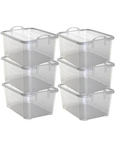Life Story Clear Stackable Closet & Storage Box 55 Quart Containers, (6 Pack)
