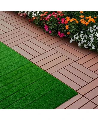 Plastic Interlocking Deck Tiles, 44 Pack