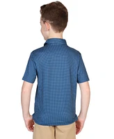 Tailorbyrd Boys Mini Dot Printed Performance Short Sleeve Polo