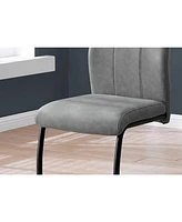 Set of Two Upholstered Polyester Slat Back Dining Side Chairs