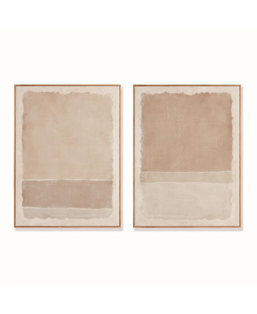 29.5"W x 1.5"D x 39.25"H Composition In Taupe Giclees Framed Wall Art Set of 2
