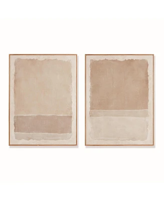 29.5"W x 1.5"D x 39.25"H Composition In Taupe Giclees Framed Wall Art Set of 2