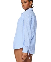 Edikted Women's Lira Oversized Gingham Button Up Shirt