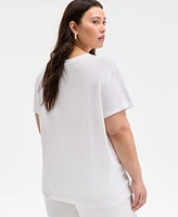 On 34th Trendy Plus Cannes Print T-Shirt, Exclusively at Macy's