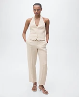 Mango Women's Linen Suit Vest