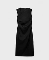 Mango Women's Asymmetrical Linen Dress