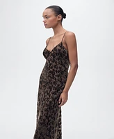 Mango Women's Floral Jacquard Dress