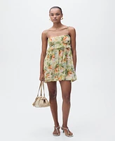 Mango Women's Ruffle Detail Short Floral-Print Dress