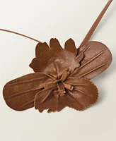 Mango Women's Flower Detail Thin Leather Belt