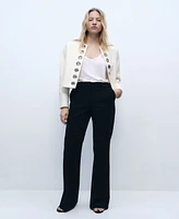 Mango Women's Perforated Trim Cotton Jacket
