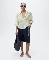 Mango Women's Cross-Knotted Lyocell Shirt