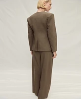 Mango Women's Seamless Linen Suit Pants