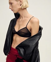 Mango Women's Seam Detail Semi-Transparent Bra