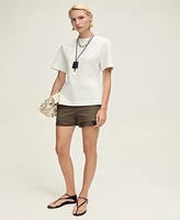 Mango Women's Short-Sleeved Peplum T-Shirt