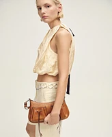 Mango Women's Wrinkled Fabric Balloon Effect Blouse