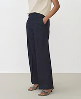 Mango Women's High-Waisted Wide Leg Jeans