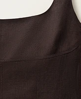 Mango Women's Front Opening Linen Midi Dress