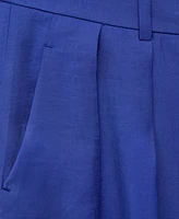 Mango Women's Pleated Wide Leg Suit Pants