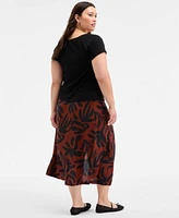 On 34th Trendy Plus Size Snap Front T Shirt Underwater Floral Slip Skirt Exclusively At Macys