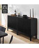Best Choice Products 2-Door Reeded Storage Cabinet w/ Soft-Close Doors, Multipurpose Accent Furniture