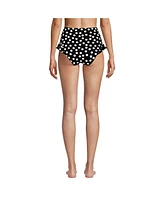 Lands' End Women's Ruffle High Waisted Leg Bikini Bottoms