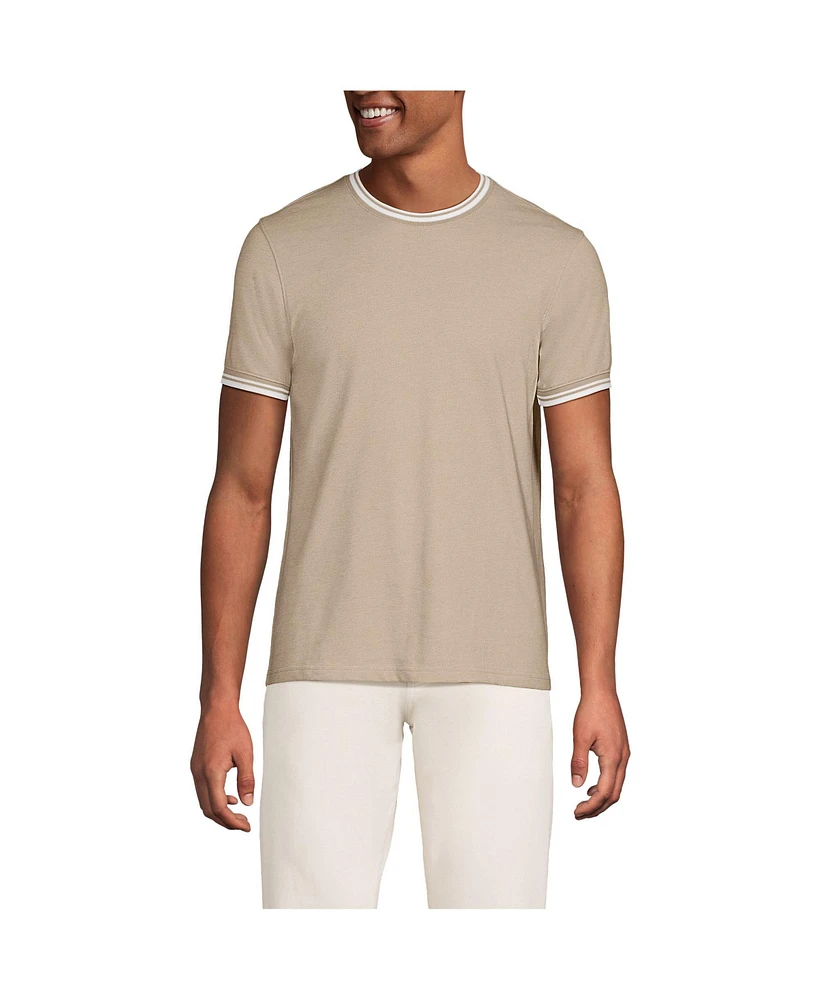Lands' End Men's Short Sleeve Soft Pique Crew Tee