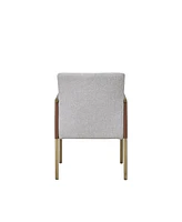 Upholstered Fabric Dining Arm Chair with Cushioned Seat and Backrest