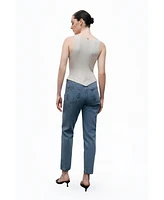 Nocturne Women's Denim Garnished Jumpsuit