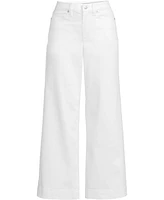 Lands' End Women's Denim High Rise Wide Leg Crop Jeans