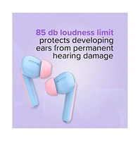 myFirst CareBuds – Wireless Bluetooth Earbuds for Kids, 85dB Limit, Anti-Lost Strap, Built-in Mic, Touch Control, Easy Pairing, Long Playtime