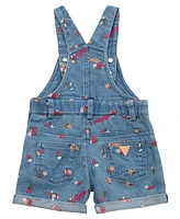 Guess Baby Girls 2-Piece Short Sleeve Bodysuit and Stretch Denim Overall Set