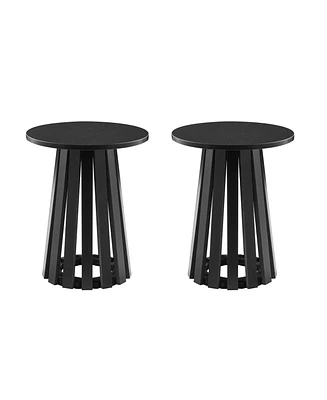 Manhattan Comfort 21.9" 2-Pc. Wood Layla Modern End Table Set