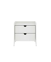 Manhattan Comfort 19.68" Wood Coney Mid-Century Modern 2-Drawer Nightstand