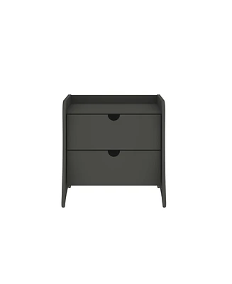 Manhattan Comfort 19.68" Wood Coney Mid-Century Modern 2-Drawer Nightstand
