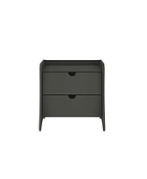 Manhattan Comfort 19.68" Wood Coney Mid-Century Modern 2-Drawer Nightstand