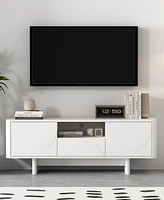 Manhattan Comfort 59" Wood Ella Modern 5-Shelf Tv Stand Fits TVs up to 55"