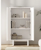 Manhattan Comfort 51.4" Wood Ella Modern 3-Shelf Accent Cabinet