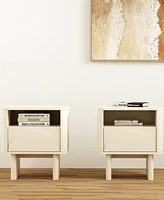 Manhattan Comfort 21.9" 2-Pc. Wood Ella Modern 2-Full Extension Drawer Nightstand Set