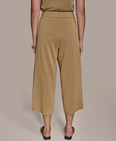 Donna Karan New York Women's Cropped Metallic Knit Pull-On Pants