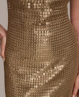 Donna Karan New York Women's Cowl-Neck Sleeveless Sequin Dress