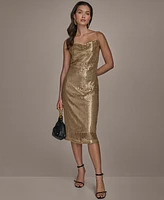 Donna Karan New York Women's Cowl-Neck Sleeveless Sequin Dress