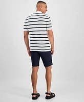 Karl Lagerfeld Mens Stripe Polo Shirt Shorts