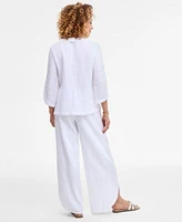 Jm Collection Womens Split Sleeve Gauze Top Tulip Hem Gauze Pants Exclusively At Macys