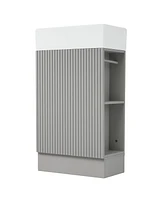 18.6" Bathroom Vanity with Sink, Bathroom Vanity Cabinet with Two-tier Shelf, Left or Right Orientation, Grey