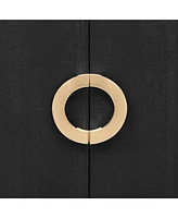 Sophisticated Fir Veneer Cabinet with Textured Finish,Suitable for Corridor, Entrance, Living Room