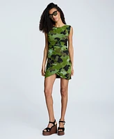 Kenneth Cole Women's Side-Ruched Pullover Faux-Wrap Mini Dress