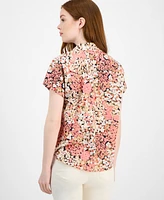Tommy Hilfiger Women's Floral-Print Cotton Modern Camp Shirt