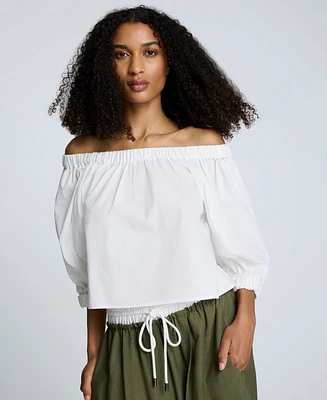 Kenneth Cole Women's Cropped Off-The-Shoulder Top